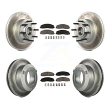 Charger l'image dans la galerie, Front Rear Coated Disc Brake Rotor And Ceramic Pad Kit For Ford F-350 Super Duty