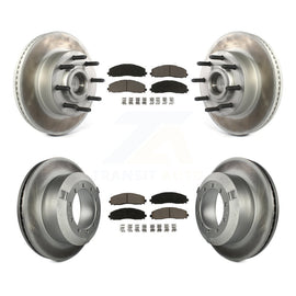 Front Rear Coated Disc Brake Rotor And Ceramic Pad Kit For Ford F-350 Super Duty