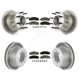 Front Rear Coat Disc Brake Rotor Ceramic Pad Kit For Ford F-350 Super Duty F-250