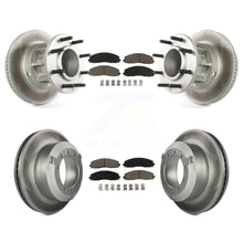 Charger l'image dans la galerie, Front Rear Coated Disc Brake Rotor And Ceramic Pad Kit For Ford F-350 Super Duty