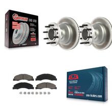 Charger l'image dans la galerie, Front Coat Brake Rotor Ceramic Pad Kit For Ford E-350 Super Duty E-450 Econoline