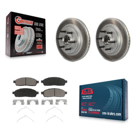 Front Coated Disc Brake Rotor Ceramic Pad Kit For Ford F-150 Lincoln Mark LT RWD