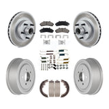 Front Rear Coat Disc Brake Rotors Hub Ceramic Pad Drum Kit (7Pc) For Ford Ranger