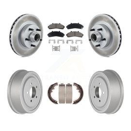 Front Rear Coated Disc Brake Rotors Hub Ceramic Pad And Drum Kit For Ford Ranger