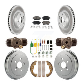 [Front+Rear] 2008 Toyota Prius Coated Rotor Drum Brake Kit & Ceramic Pads For Max Braking
