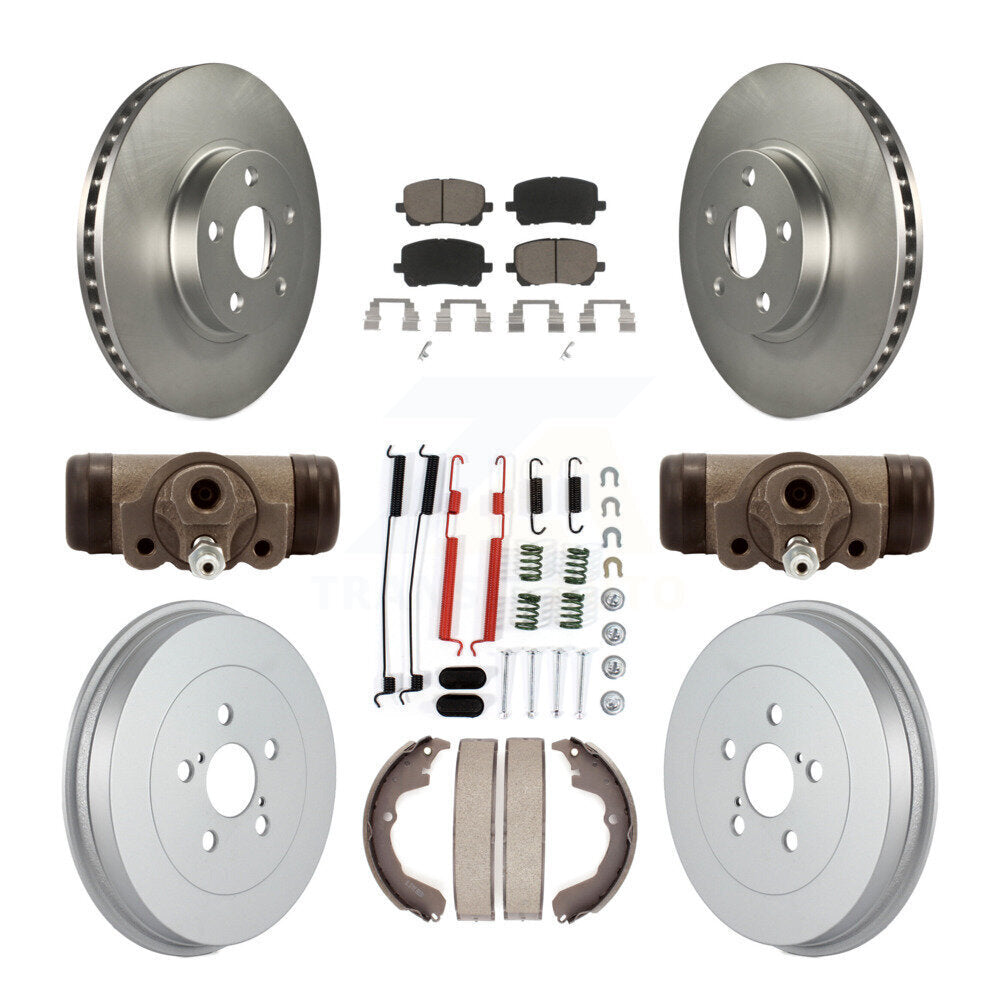 Front Rear Coat Brake Rotor Ceramic Pad Drum Kit (9Pc) For Toyota Matrix Pontiac