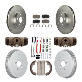 Front Rear Coat Brake Rotor Ceramic Pad Drum Kit (9Pc) For Toyota Matrix Pontiac