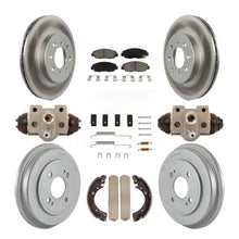 Charger l'image dans la galerie, Front Rear Coated Disc Brake Rotors Ceramic Pad &amp; Drum Kit (9Pc) For Honda Civic