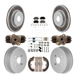 Front Rear Coated Disc Brake Rotor Ceramic Pad Drum Kit (9Pc) For Toyota Corolla