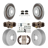 Front Rear Coated Disc Brake Rotor Ceramic Pad Drum Kit (9Pc) For Toyota Corolla