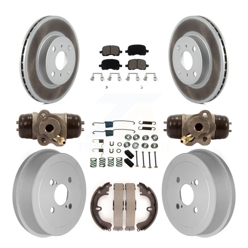 Front Rear Coated Disc Brake Rotor Ceramic Pad Drum Kit (9Pc) For Toyota Corolla