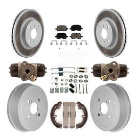 Front Rear Coated Disc Brake Rotor Ceramic Pad Drum Kit (9Pc) For Toyota Corolla