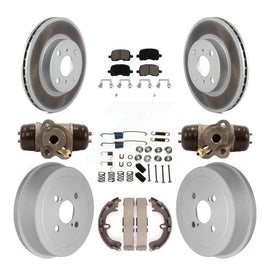 Front Rear Coat Brake Rotors Ceramic Pad Drum Kit (9Pc) For Toyota Corolla Prizm