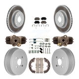 Front Rear Coat Brake Rotors Ceramic Pad Drum Kit (9Pc) For Toyota Corolla Prizm