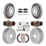 Front Rear Coated Brake Rotors Ceramic Pad Drum Kit (9Pc) For Toyota Corolla Geo