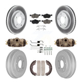 Front Rear Coated Brake Rotor Ceramic Pad & Drum Kit (9Pc) For Ford Escape Mazda
