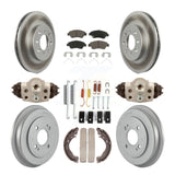 Front Rear Coated Disc Brake Rotors Ceramic Pad And Drum Kit (9Pc) For Honda Fit