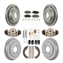 Charger l'image dans la galerie, Front Rear Coated Disc Brake Rotors Ceramic Pad And Drum Kit (9Pc) For Honda Fit