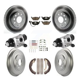 Front Rear Coat Disc Brake Rotor Ceramic Pad Drum Kit (9Pc) For Volkswagen Jetta