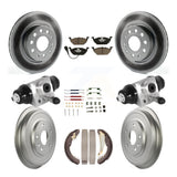 Front Rear Coat Disc Brake Rotor Ceramic Pad Drum Kit (9Pc) For Volkswagen Jetta