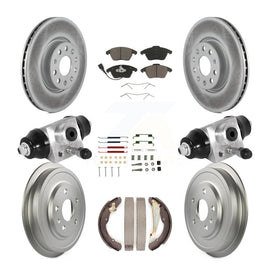 Front Rear Coat Disc Brake Rotor Ceramic Pad Drum Kit (9Pc) For Volkswagen Jetta