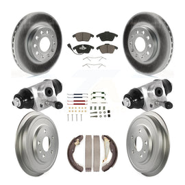 Front Rear Coat Disc Brake Rotor Ceramic Pad Drum Kit (9Pc) For Volkswagen Jetta
