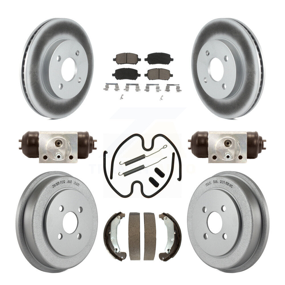 Front Rear Coat Brake Rotors Ceramic Pad Drum Kit (9Pc) For Chevrolet Cobalt Ion