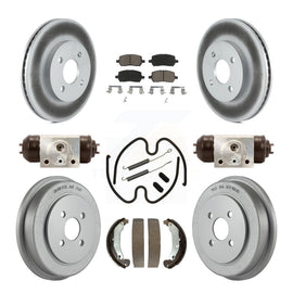 Front Rear Coat Brake Rotors Ceramic Pad Drum Kit (9Pc) For Chevrolet Cobalt Ion