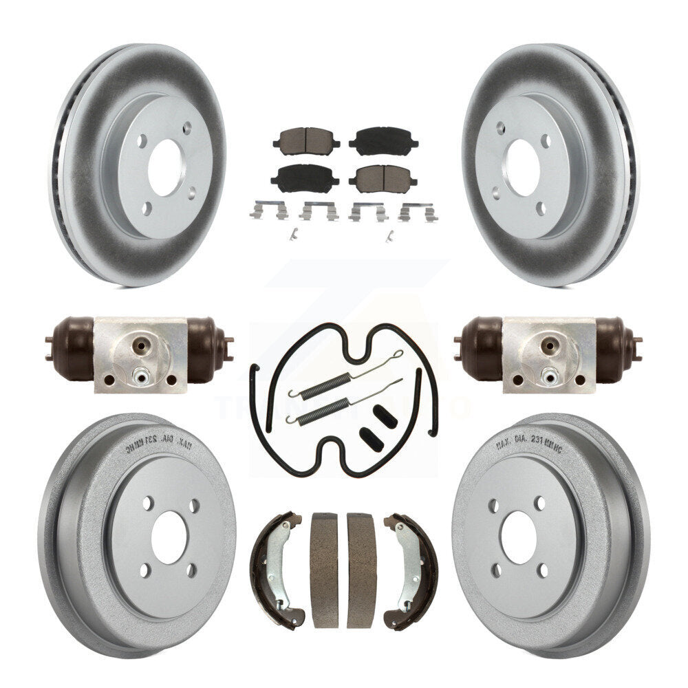 Front Rear Coat Brake Rotors Ceramic Pad Drum Kit (9Pc) For Chevrolet Cobalt Ion