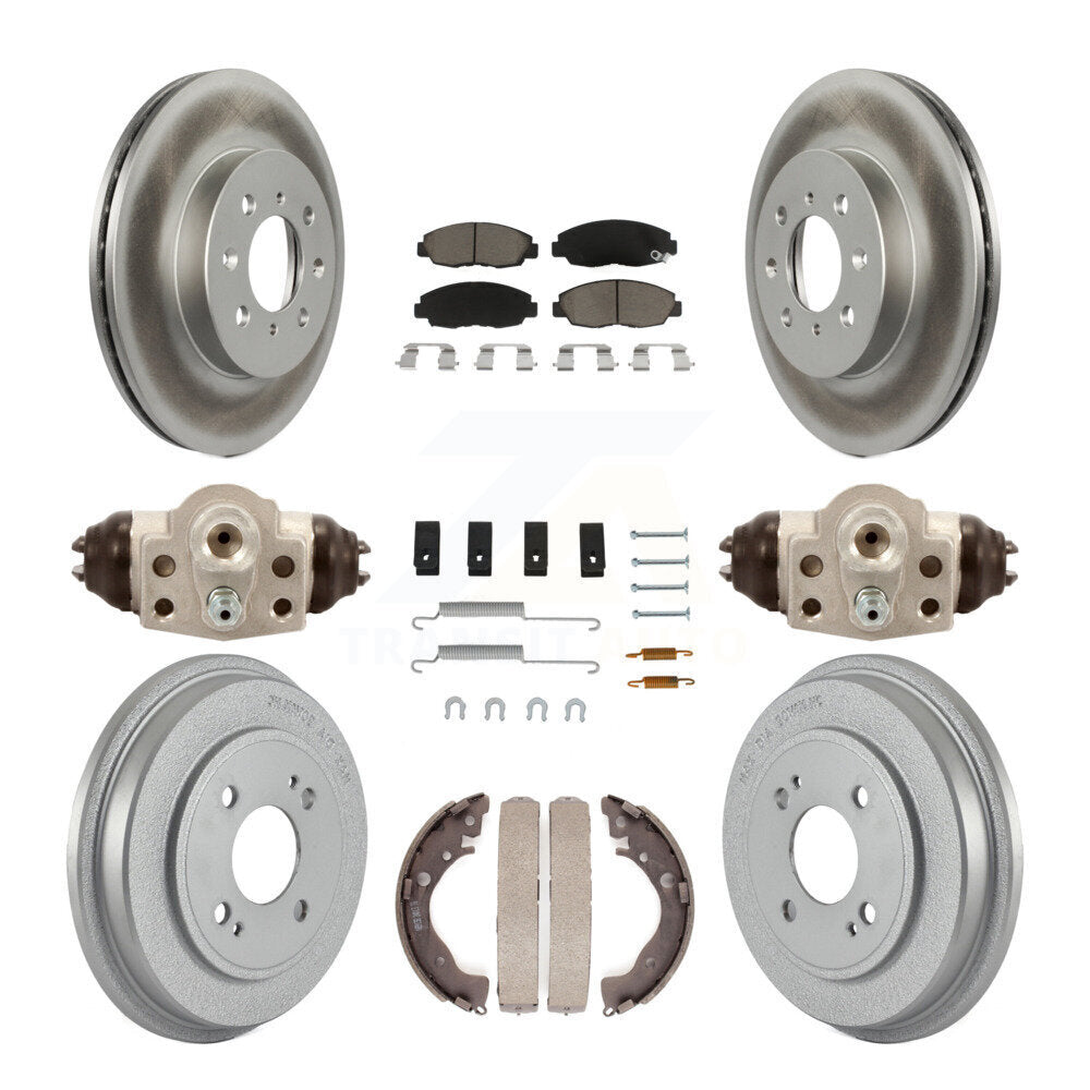 Front Rear Coated Disc Brake Rotors Ceramic Pad Drum Kit (9Pc) For Honda Insight