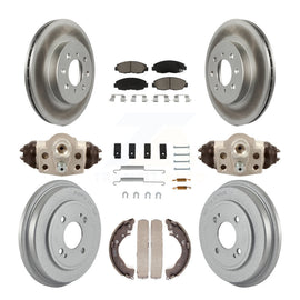 Front Rear Coated Disc Brake Rotors Ceramic Pad Drum Kit (9Pc) For Honda Insight