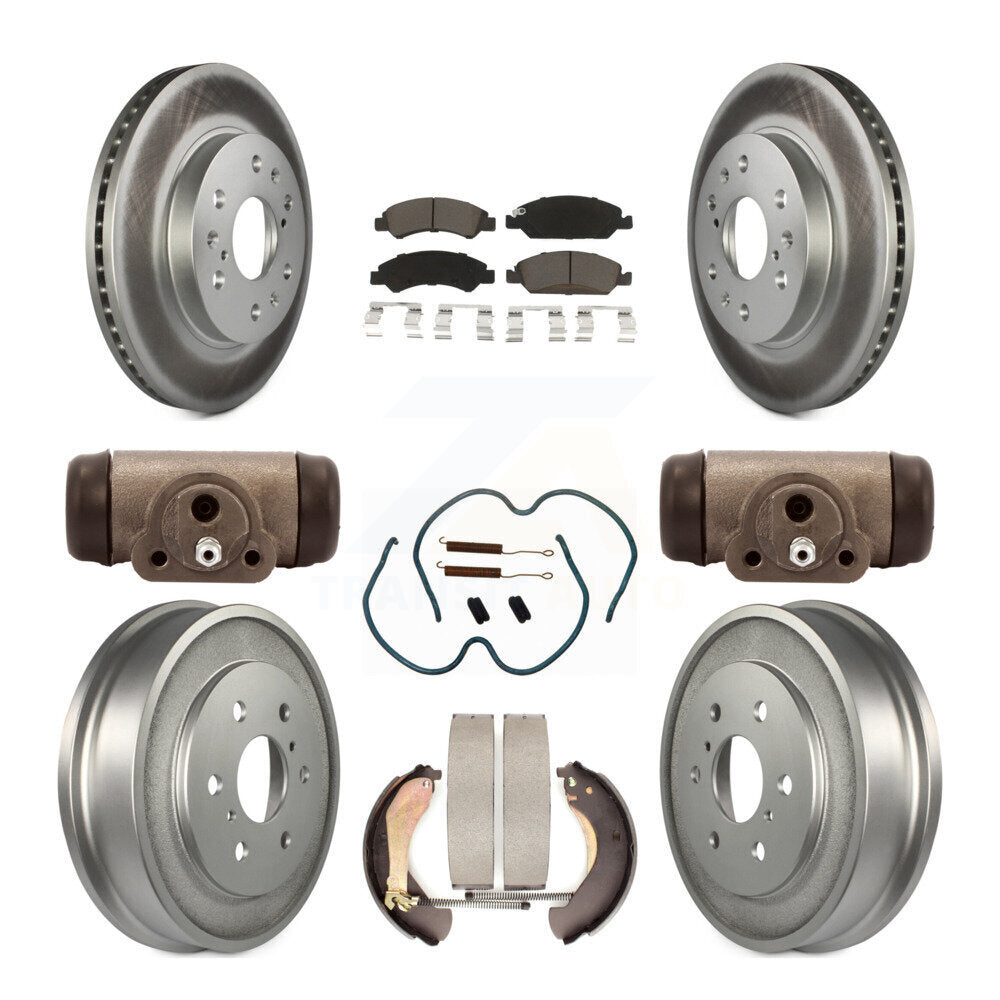 Front Rear Coated Brake Rotor Ceramic Pad Drum Kit (9Pc) For Chevrolet Silverado