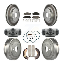 Front Rear Coated Brake Rotor Ceramic Pad Drum Kit (9Pc) For Chevrolet Silverado