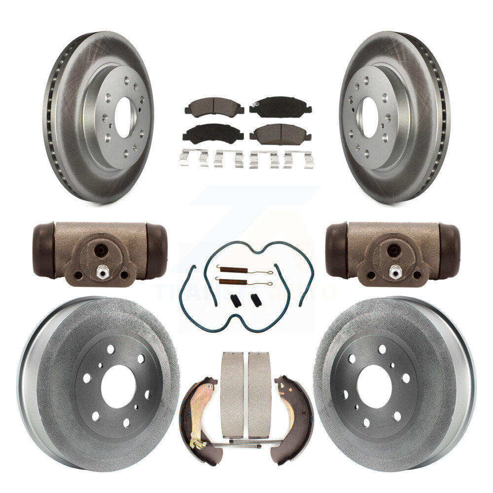 Front Rear Coated Brake Rotor Ceramic Pad Drum Kit (9Pc) For Chevrolet Silverado