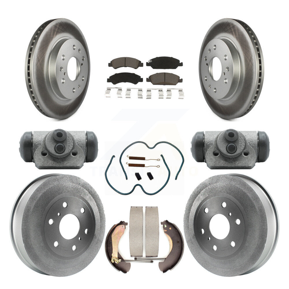 Front Rear Coated Brake Rotor Ceramic Pad Drum Kit (9Pc) For Chevrolet Silverado