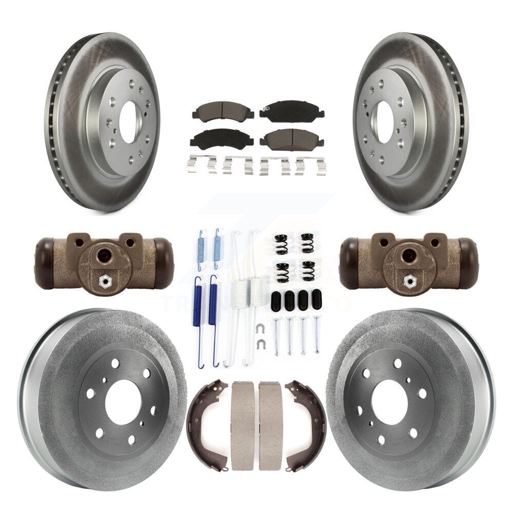 Front Rear Coated Brake Rotor Ceramic Pad Drum Kit (9Pc) For Chevrolet Silverado