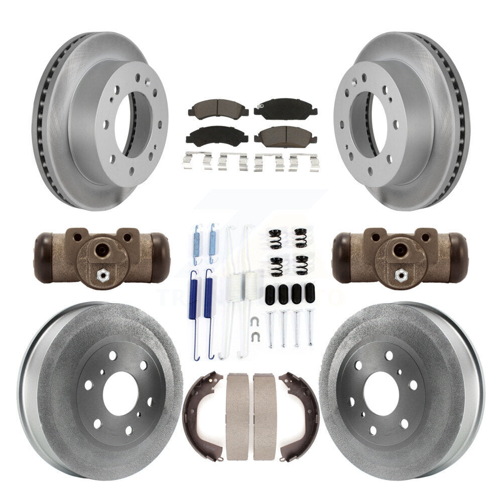 Front Rear Coated Rotors Ceramic Pad Drum Kit (9Pc) For Chevrolet Silverado 1500