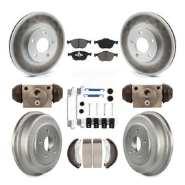 Front Rear Coat Brake Rotors Ceramic Pad Drum Kit (9Pc) For Ford Transit Connect