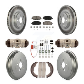 Front Rear Coat Brake Rotors Ceramic Pad Drum Kit (9Pc) For 09-13 Toyota Corolla
