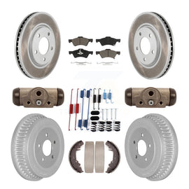 Front Rear Coat Brake Rotor Ceramic Pad Drum Kit (9Pc) For Dodge Chrysler Town &