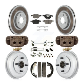 Front Rear Coated Disc Brake Rotor Ceramic Pad And Drum Kit (9Pc) For Ford Focus