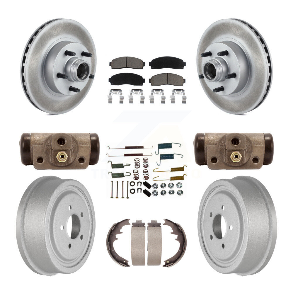 Front Rear Coat Brake Rotor Ceramic Pad Drum Kit (9Pc) For 06-09 Ford Ranger RWD
