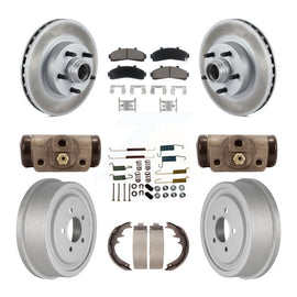 Front Rear Coated Disc Brake Rotors Ceramic Pad & Drum Kit (9Pc) For Ford Ranger