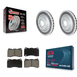 [Front] 2017-2019 Honda Civic Type R Premium Coated Rotors & Ceramic Pads Brake Kit For Max Braking