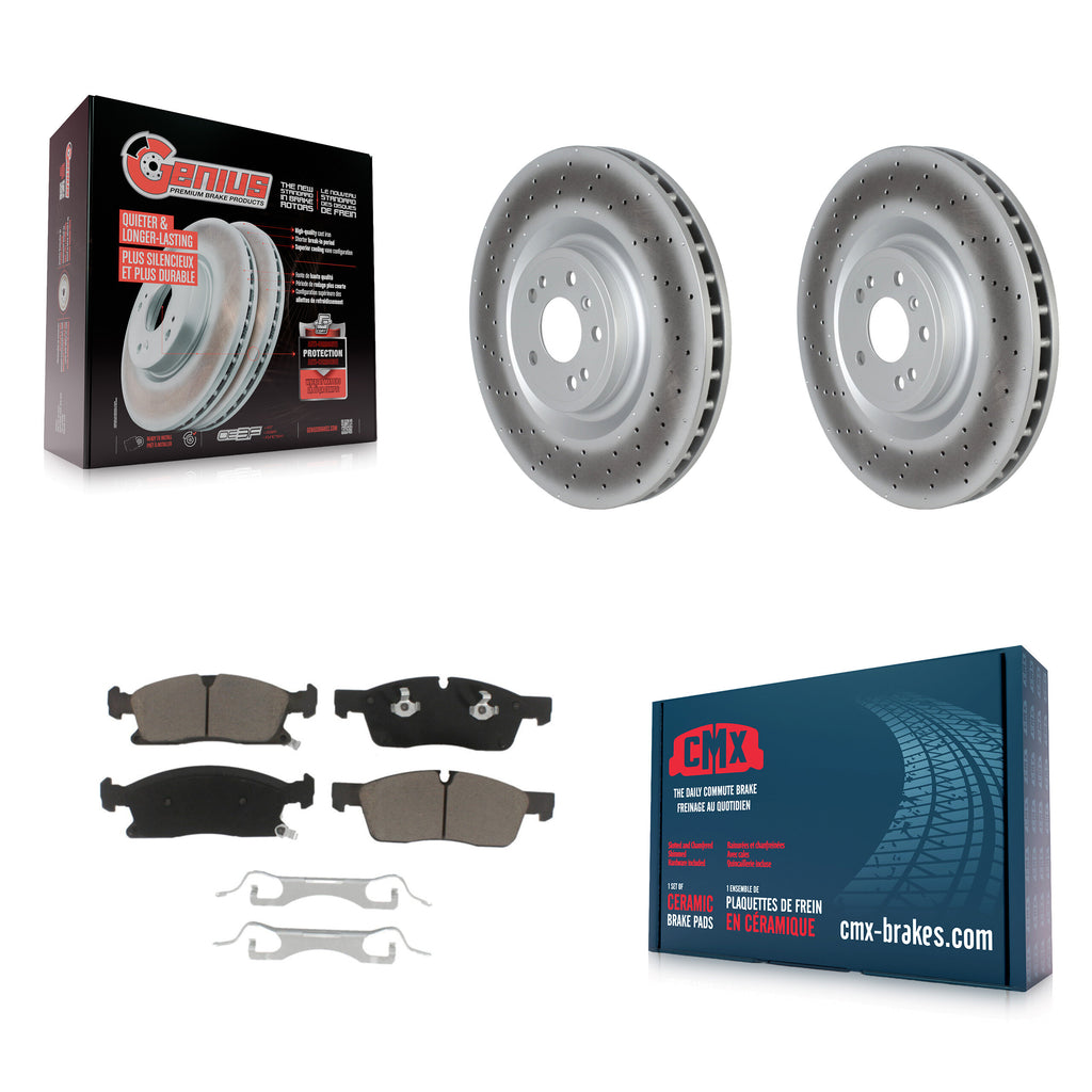 Front Coat Disc Brake Rotor Ceramic Pad Kit For Mercedes-Benz ML350 GLS450 GL450