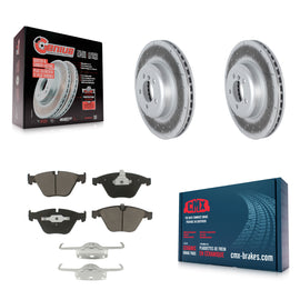 Front Coated Brake Rotor Ceramic Pad Kit For BMW 335i With Blue Painted Calipers