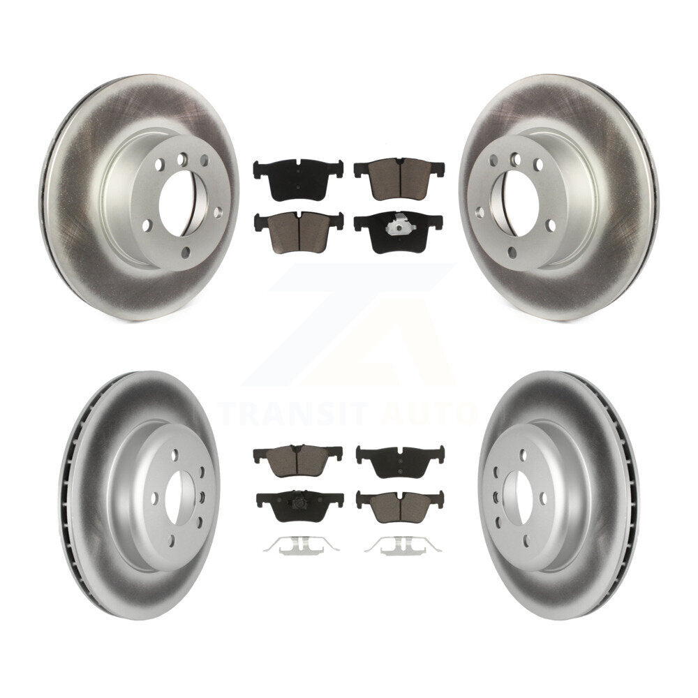 Front Rear Coated Disc Brake Rotors And Ceramic Pads Kit For BMW 328i GT xDrive