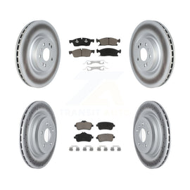 Front Rear Coated Disc Brake Rotors And Ceramic Pad Kit For Mercedes-Benz GLE400