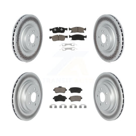 Front Rear Coated Disc Brake Rotors And Ceramic Pad Kit For Mercedes-Benz GLE400