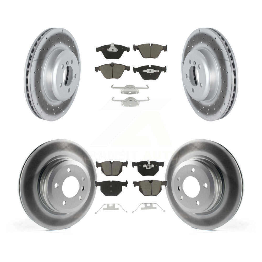 Front Rear Coat Brake Rotors Ceramic Pad Kit For 2012 BMW 335i Convertible/Coupe